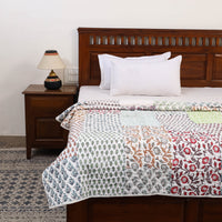 Single - Tagai & Patchwork Sanganeri Block Print Cotton Quilt 47