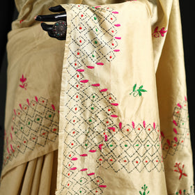 Hand Embroidered Silk Saree 07