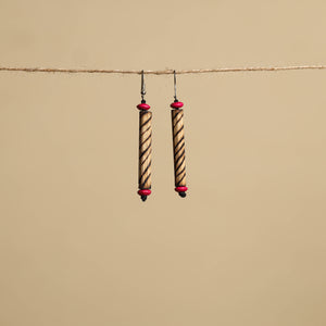 Hand Carved Bamboo Wooden Earrings