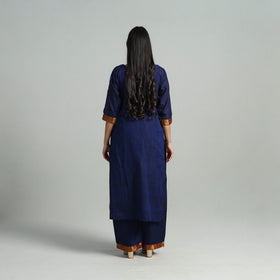 Buy Cotton Blue Dharwad Kurta Set with Palazzo & Dupatta