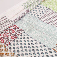 Single - Tagai & Patchwork Sanganeri Block Print Cotton Quilt 47