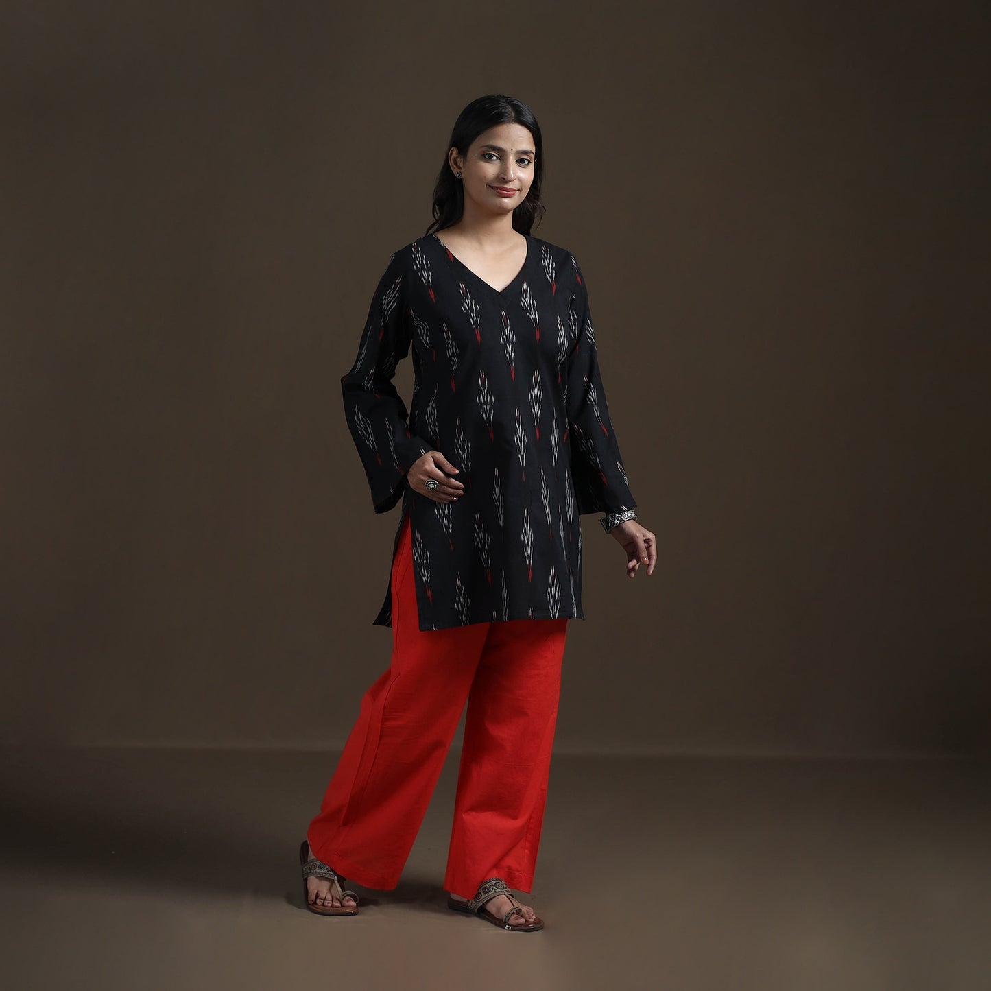 Pochampally Ikat Cotton Short Kurta for Women 21