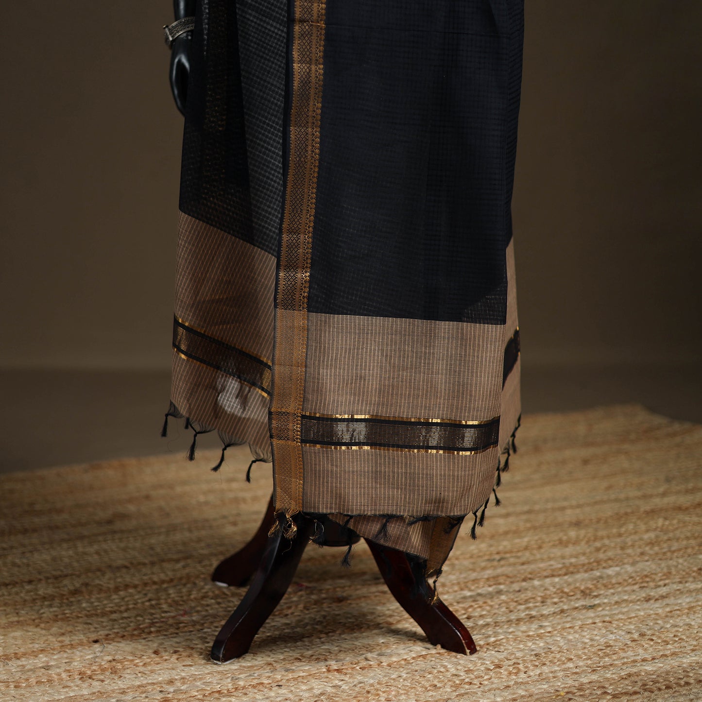 Pure Handloom Cotton Nizam Zari Border Mangalagiri Dupatta 41