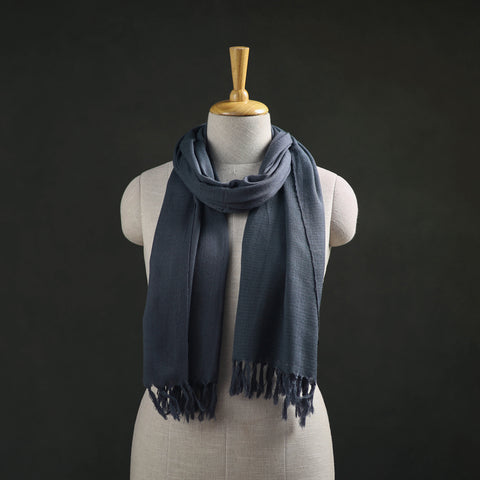 Blue - Kumaun Handwoven Pure Merino Wool Stole 34