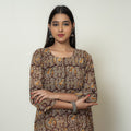  Kalamkari Block Print Mul Cotton Straight Kurta For Women