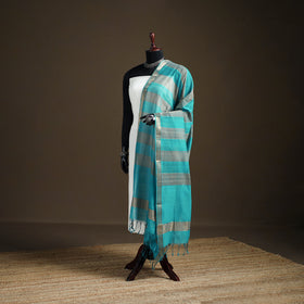 Pure Handloom Cotton Nizam Zari Border Mangalagiri Dupatta 42