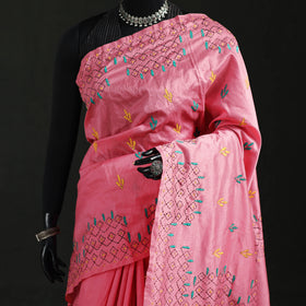 Hand Embroidered Silk Saree 08