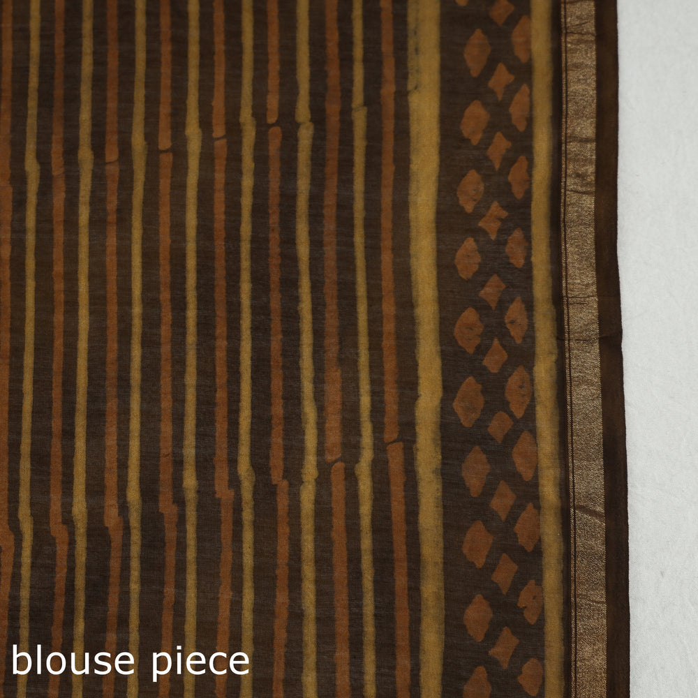 block printed silk saree