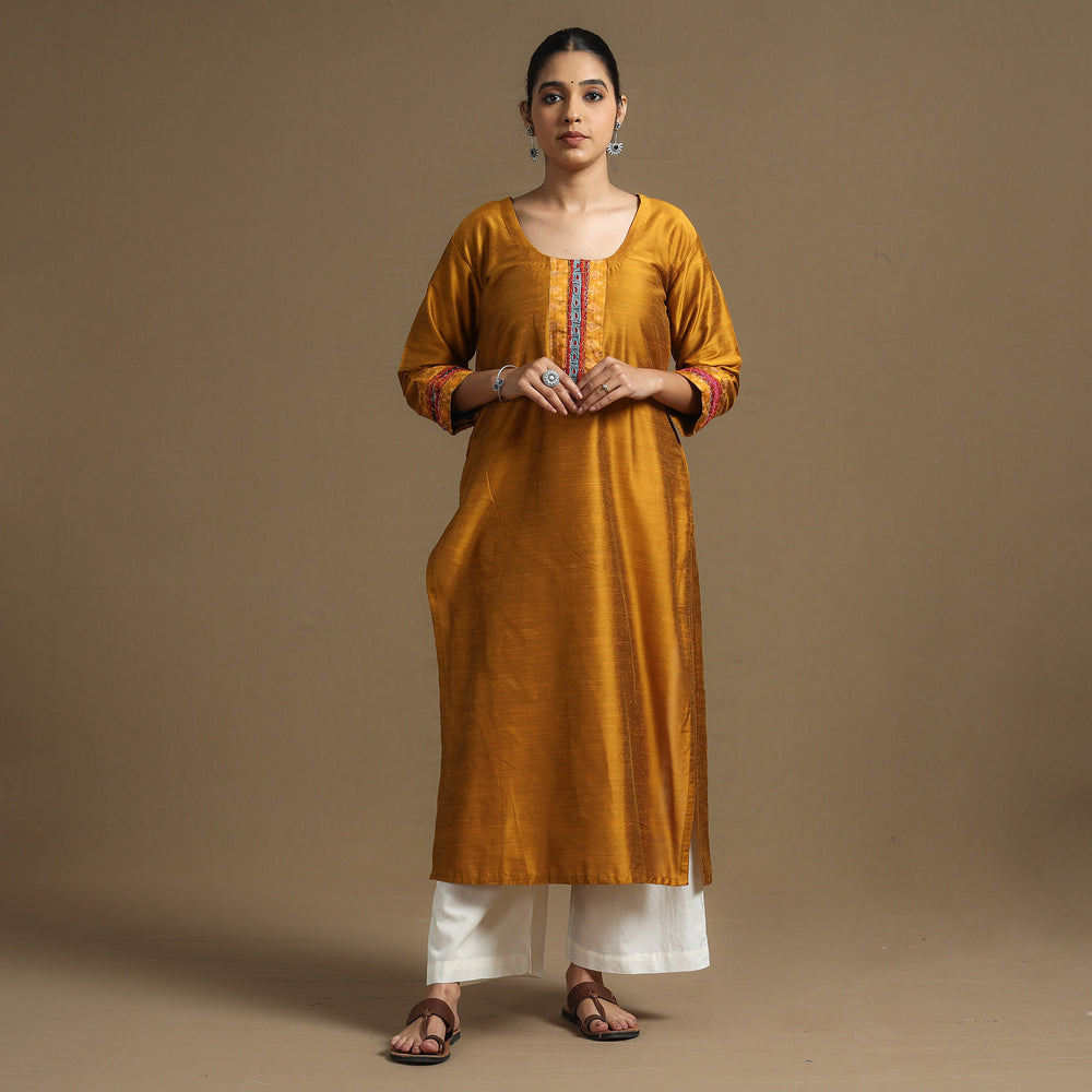 plain silk kurta