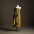Pochampally Ikat Handloom Sico Unstitched Dress Material: Kurta with Dupatta 11