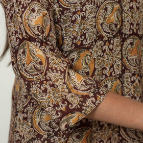  Kalamkari Block Print Mul Cotton Straight Kurta For Women