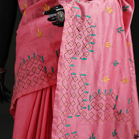 Hand Embroidered Silk Saree 08