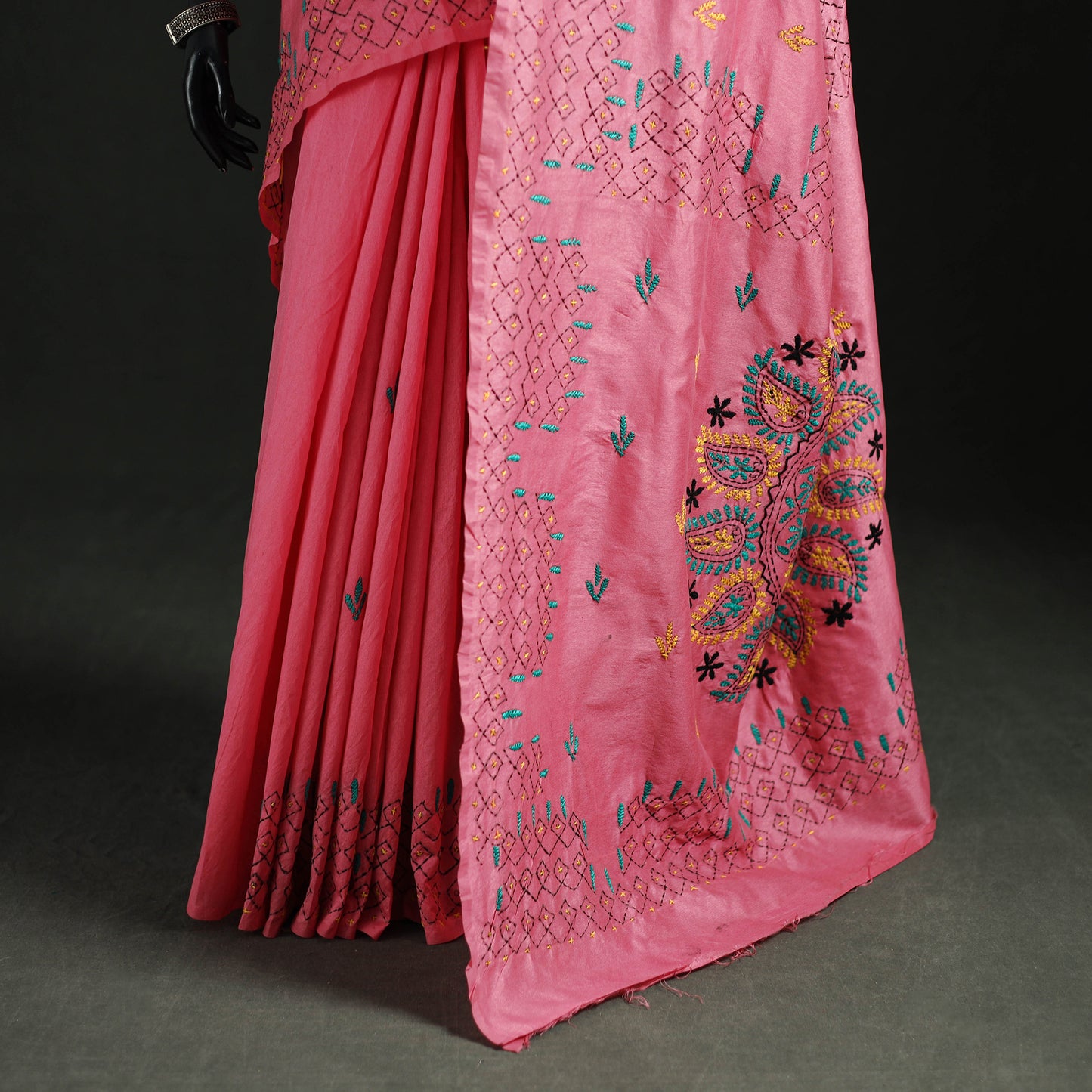 Hand Embroidered Silk Saree 08