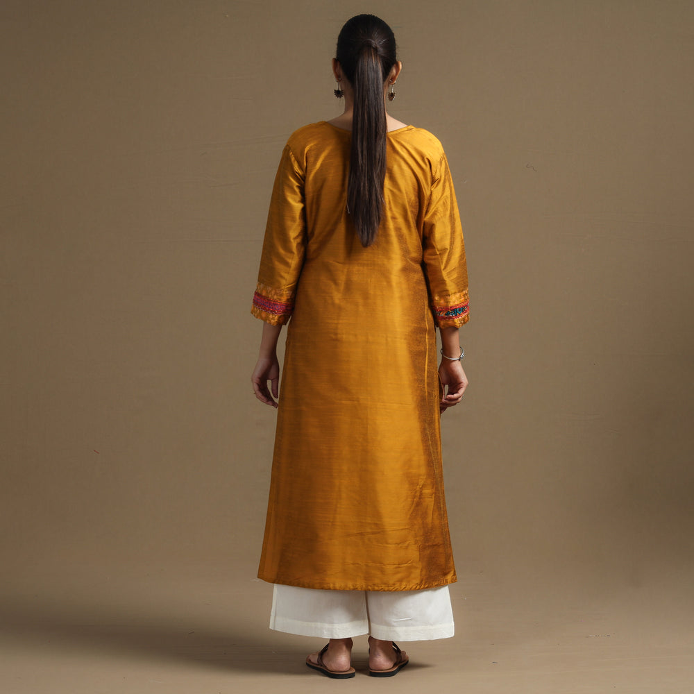 plain silk kurta