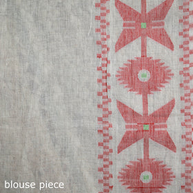 Handwoven Pure Cotton Phulia Jamdani Saree for Durga Puja 04
