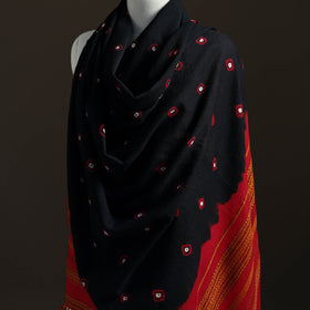 Kutch Handwoven Merino Wool Bandhani Tie-Dye Shawl 09