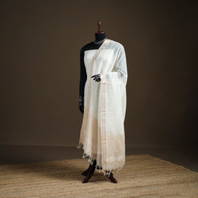 Pure Handloom Cotton Nizam Zari Border Mangalagiri Dupatta 43