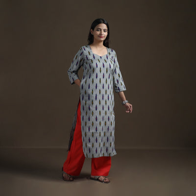 Pochampally Ikat Cotton Straight Kurta for Women 19