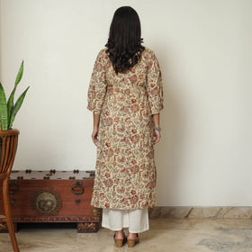 Buy Pedana Kalamkari Hand Block Printed Cotton Straight Kurta 02 Online at iTokri.com