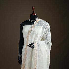 Pure Handloom Cotton Nizam Zari Border Mangalagiri Dupatta 43