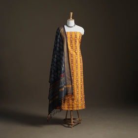 Pochampally Ikat Handloom Sico Unstitched Dress Material: Kurta with Dupatta 12