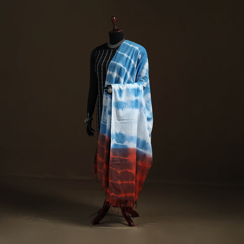 Shibori Tie-Dye Cotton Dupatta with Tassels 33