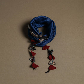 Ajrakh Block Print Scarf with Tassels 06