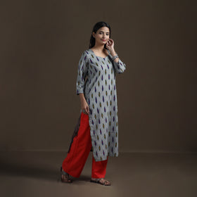 Pochampally Ikat Cotton Straight Kurta for Women 19