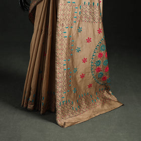 Hand Embroidered Silk Saree 09