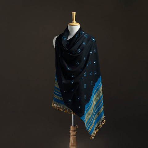 Kutch Handwoven Merino Wool Bandhani Tie-Dye Shawl 10