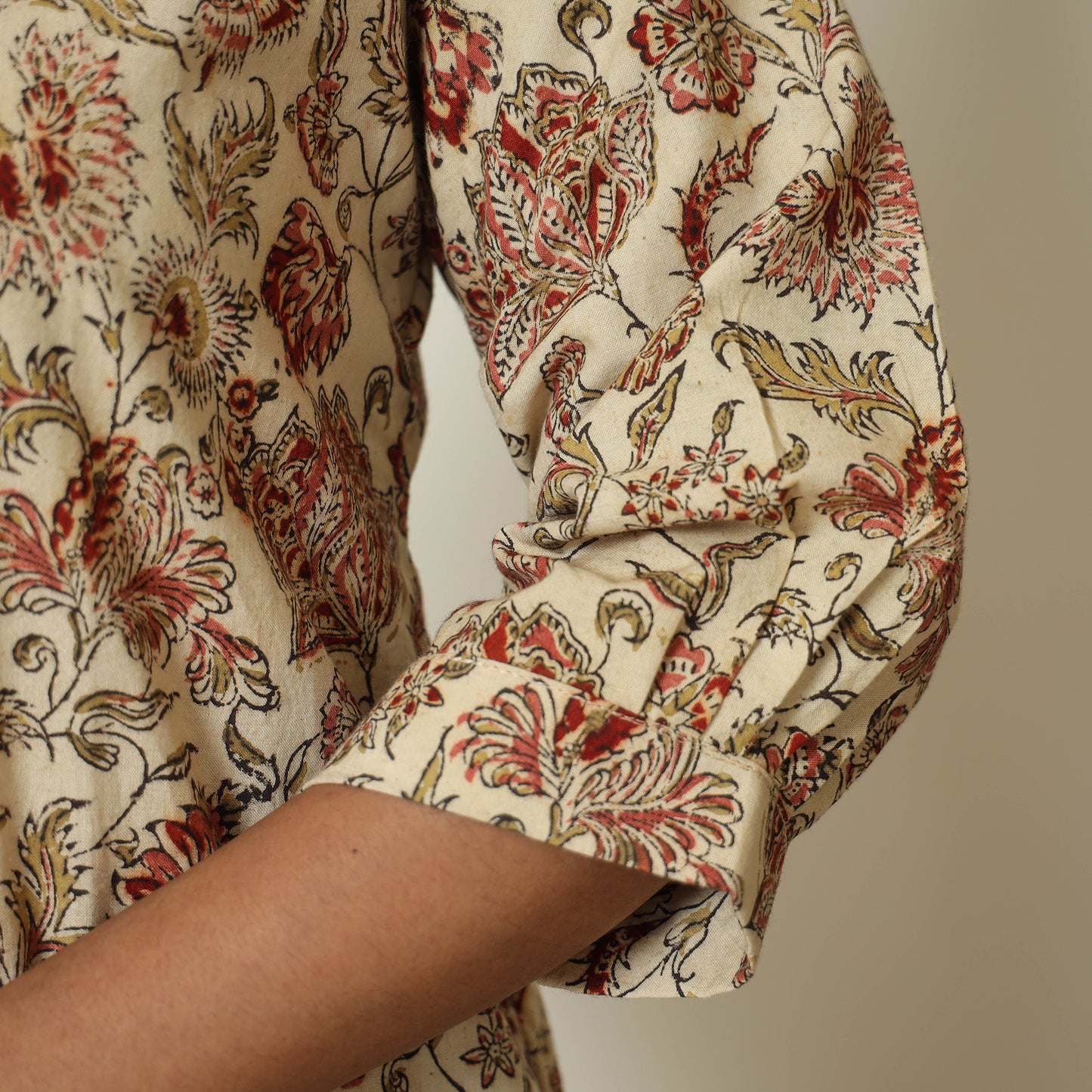 Buy Pedana Kalamkari Hand Block Printed Cotton Straight Kurta 02 Online at iTokri.com