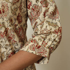 Buy Pedana Kalamkari Hand Block Printed Cotton Straight Kurta 02 Online at iTokri.com