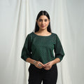 Green - Cotton Jacquard Crop Top 06