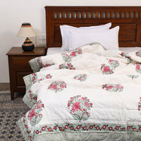 Single - Reversible Sanganeri Block Print Cotton Quilt 29