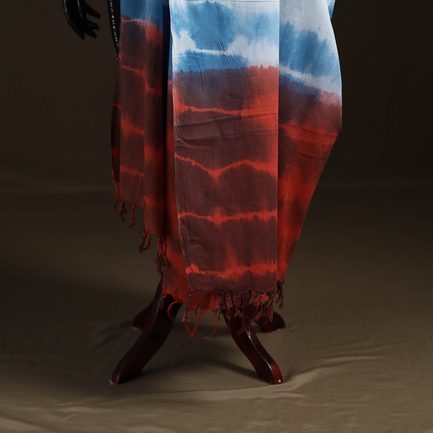 Shibori Tie-Dye Cotton Dupatta with Tassels 33