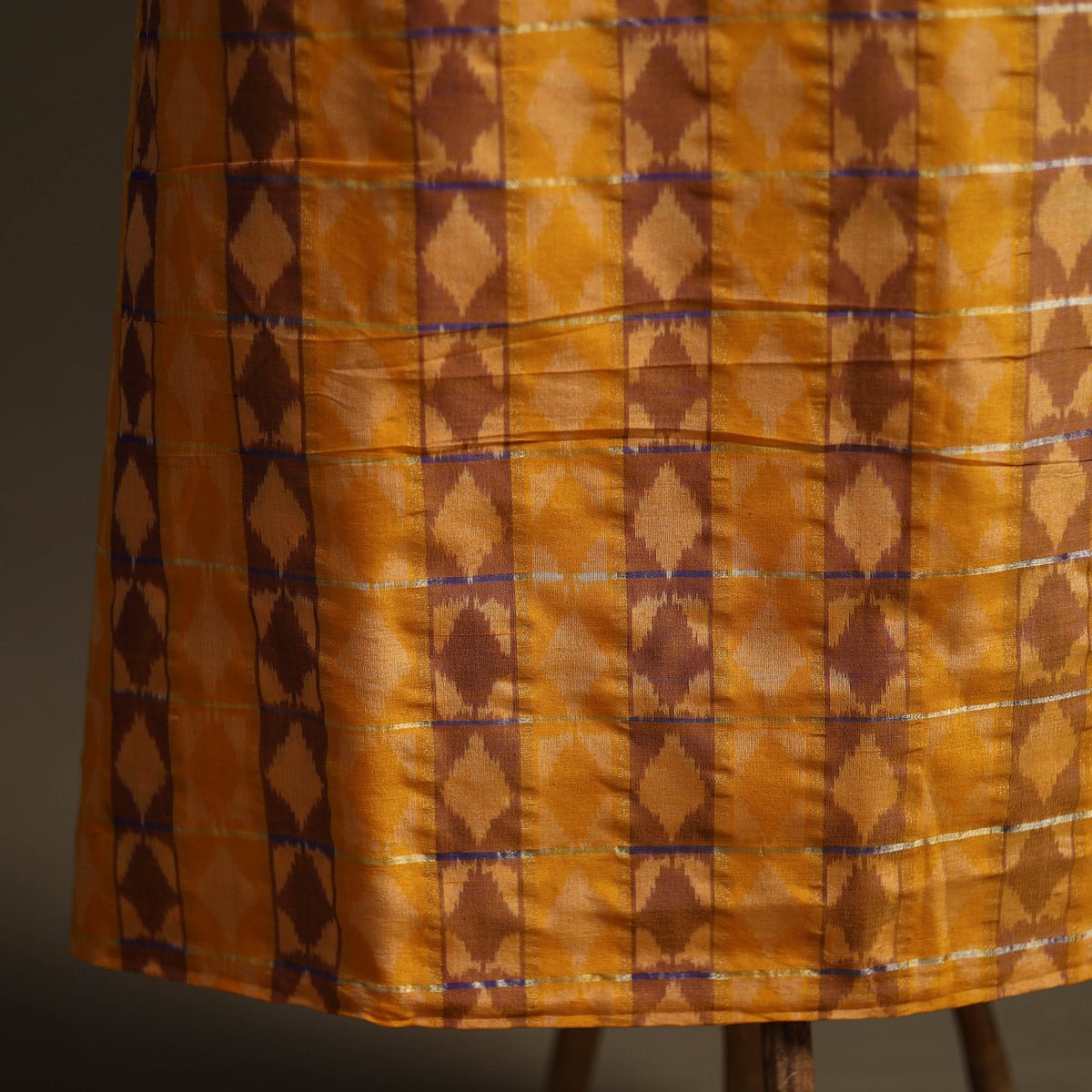 Pochampally Ikat Handloom Sico Unstitched Dress Material: Kurta with Dupatta 12