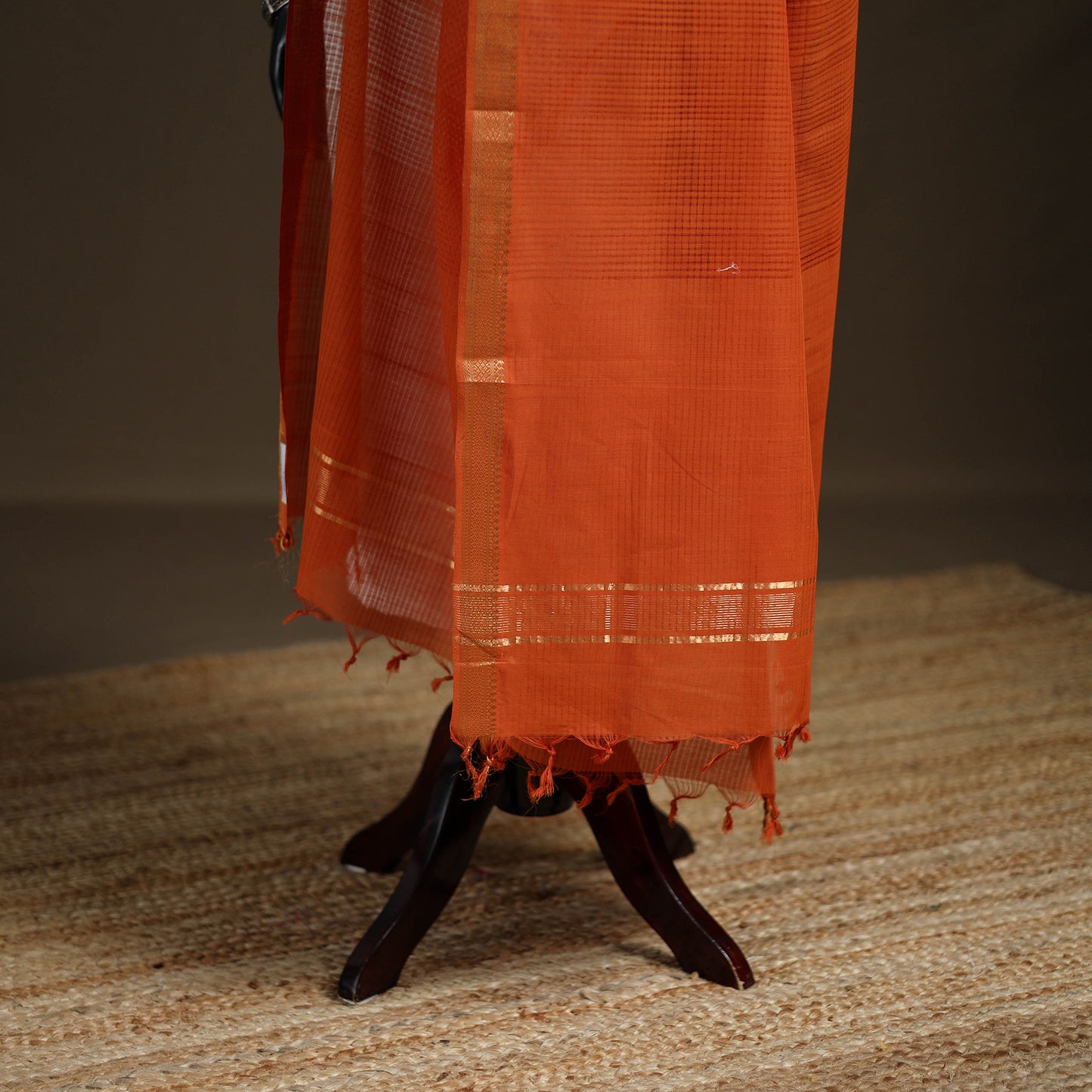Pure Handloom Cotton Nizam Zari Border Mangalagiri Dupatta 44