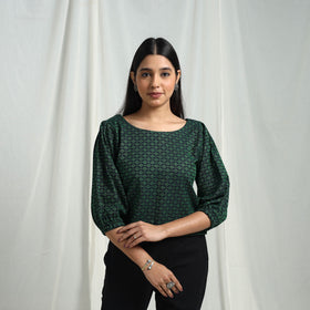 Green - Cotton Jacquard Crop Top 06