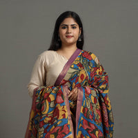 Multicolor - Chanderi Silk Srikalahasti Handpainted Pen Kalamkari Dupatta 45