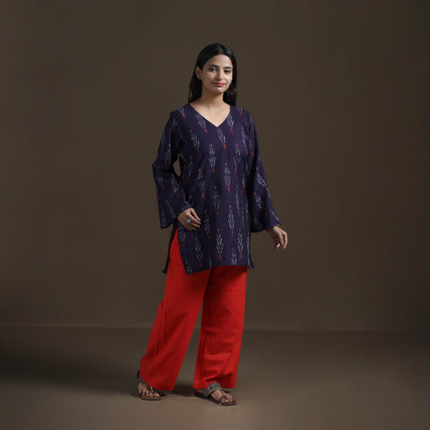 Pochampally Ikat Cotton Short Kurta for Women 25