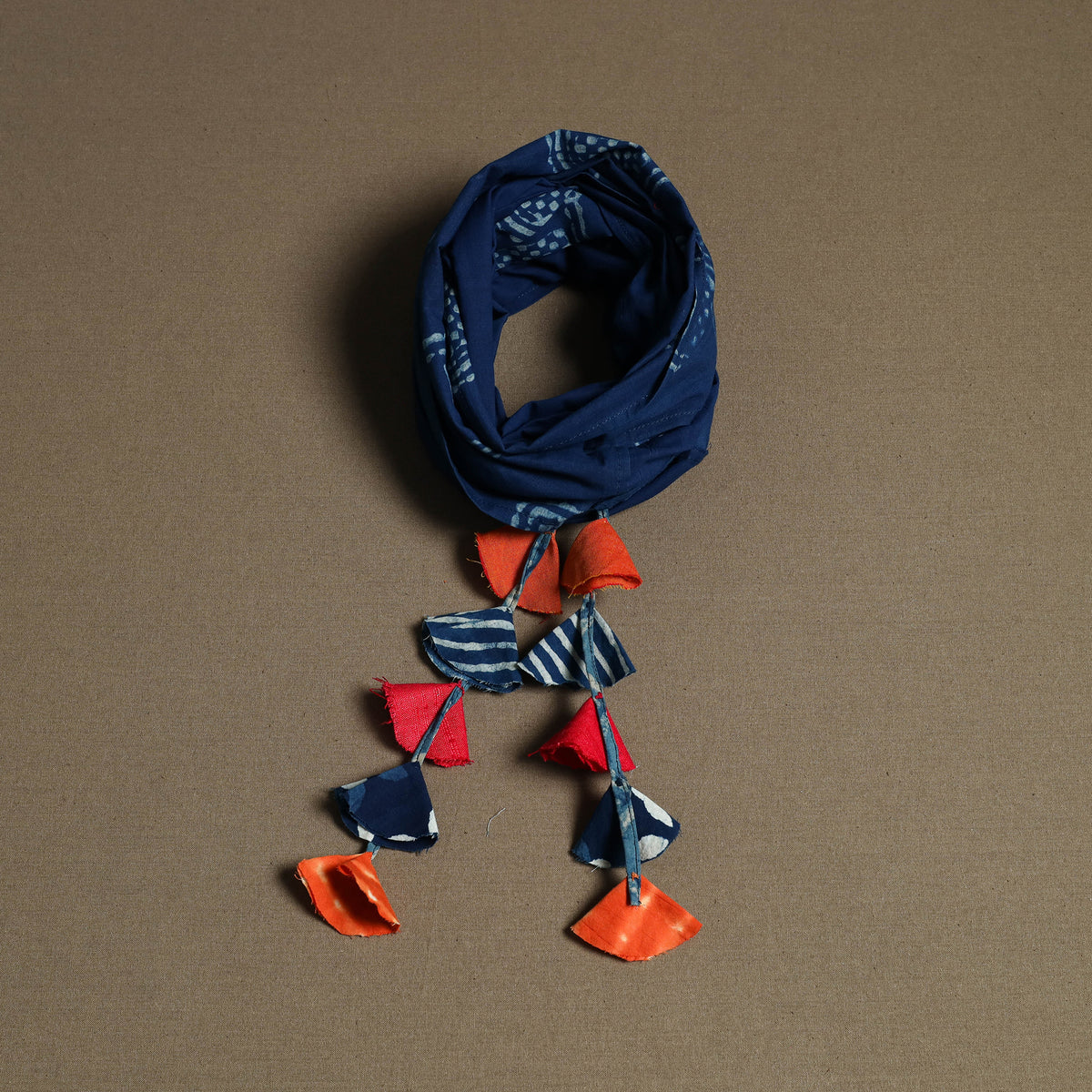 Hand Block Print Scarf with Tassels 11