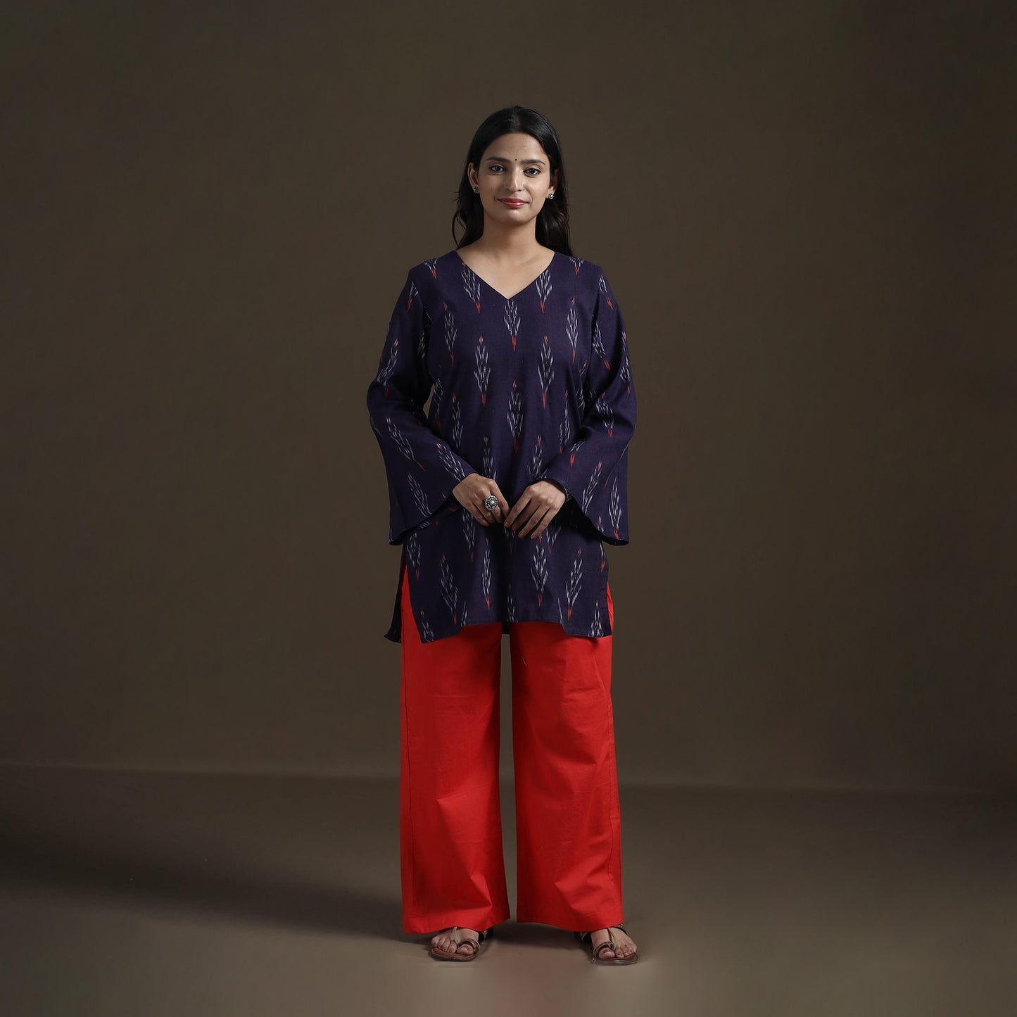 Pochampally Ikat Cotton Short Kurta for Women 25