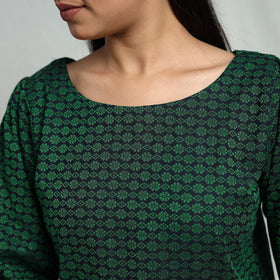 Green - Cotton Jacquard Crop Top 06
