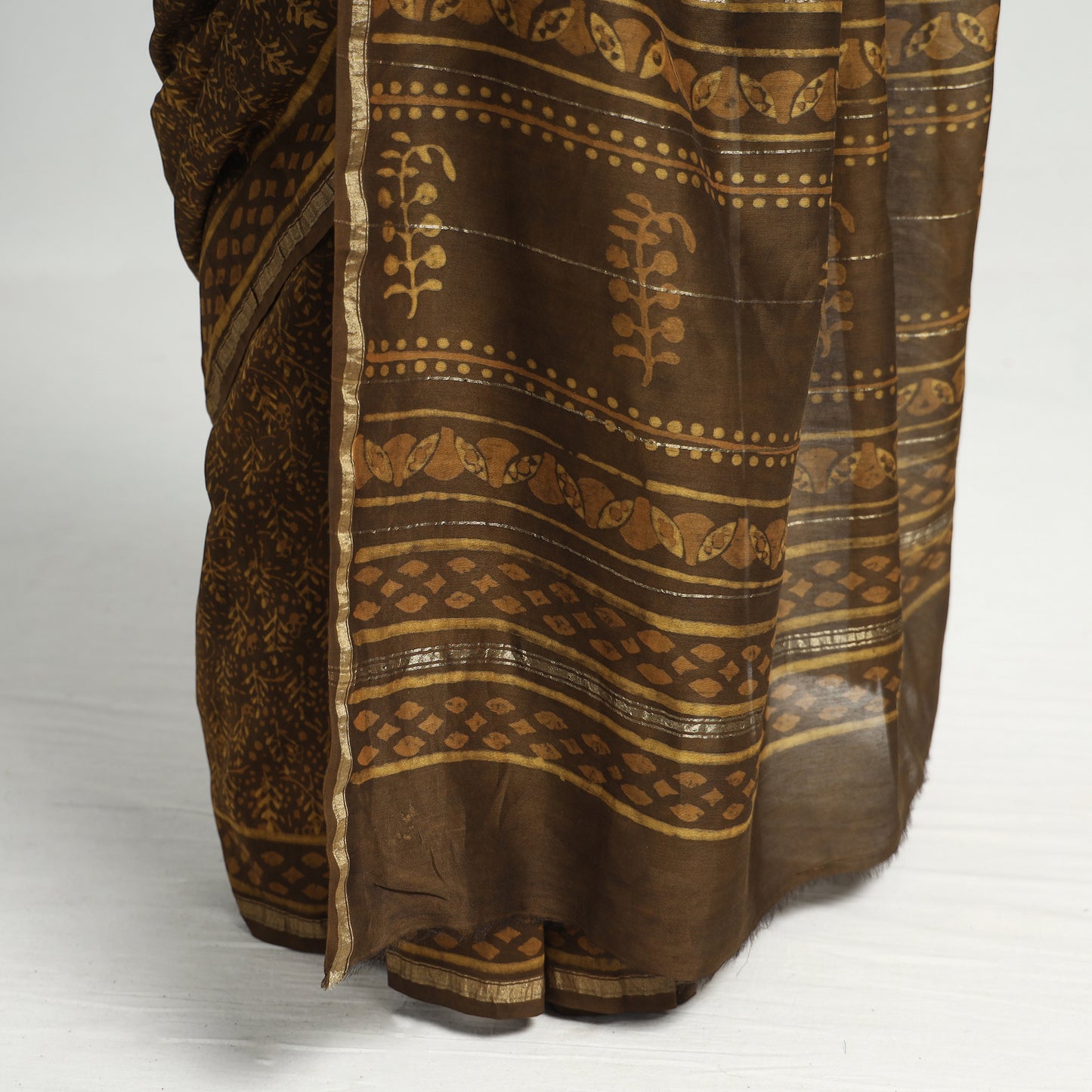 block printed silk saree