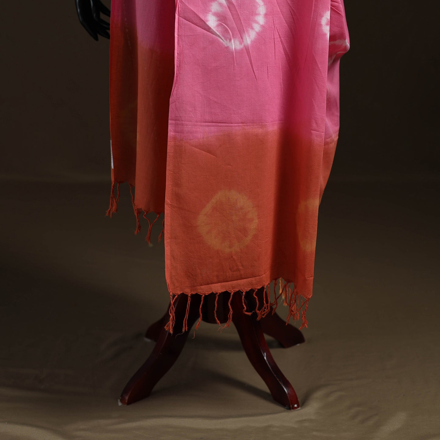 Shibori Tie-Dye Cotton Dupatta with Tassels 34