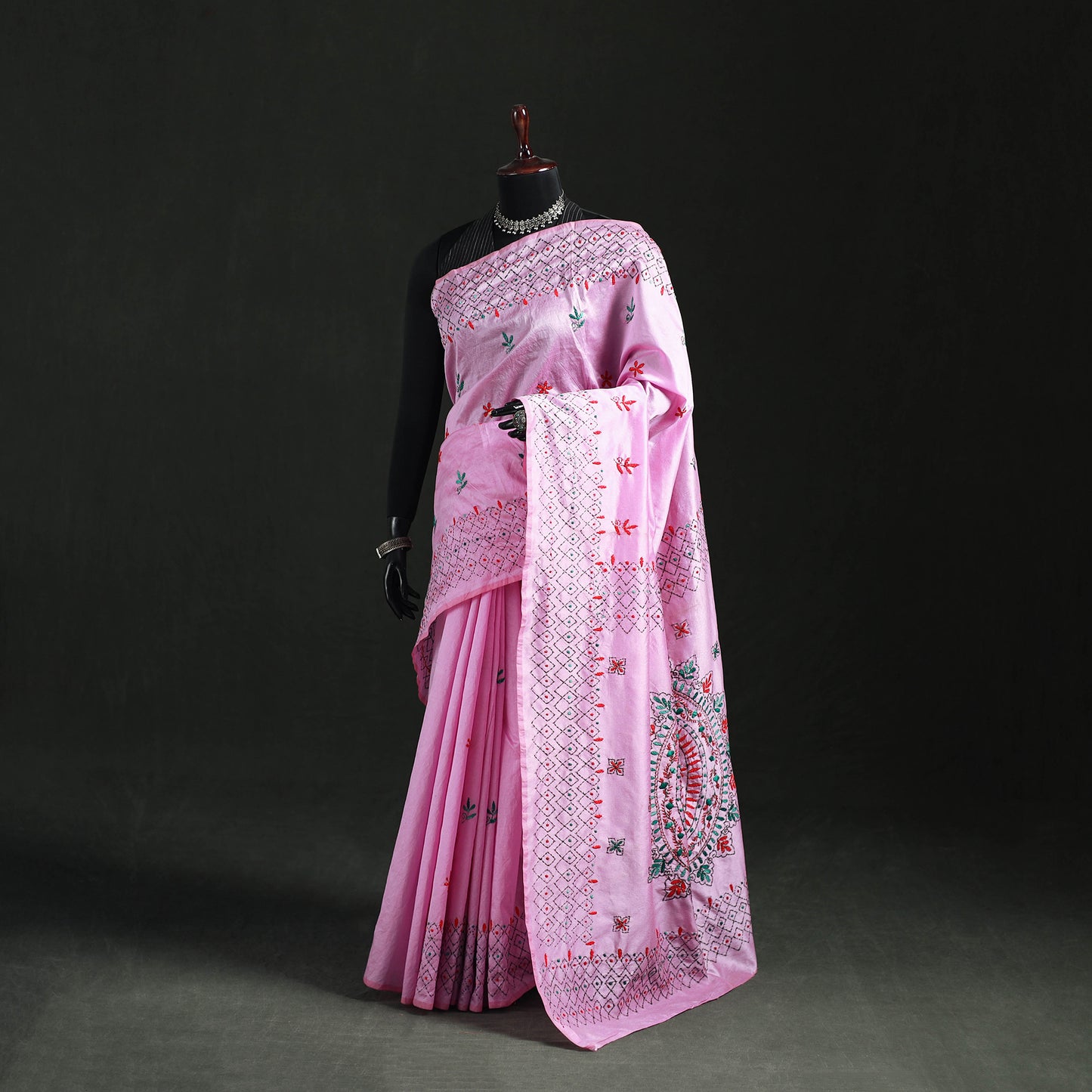 Hand Embroidered Silk Saree 11