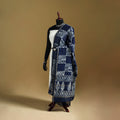 Blue - Pipad Hand Block Print Natural Dyed Chanderi Silk Handloom Dupatta 42