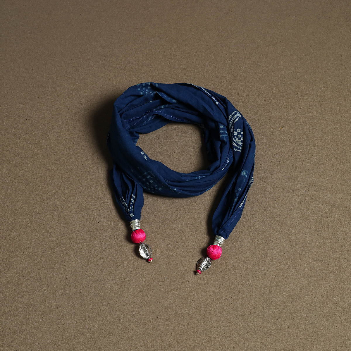 Hand Block Print Scarf With Latkan 19
