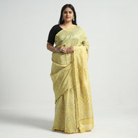 block printed silk saree