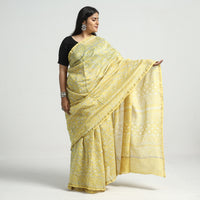 block printed silk saree